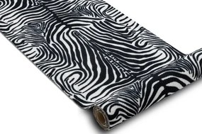 Protišmykový behúň DIGITAL zebra, biely / čierny