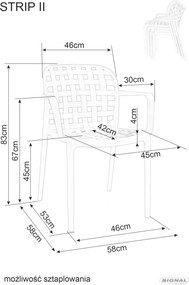 SI Strip stolička sivý
