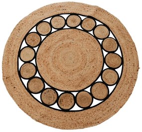 H&S Decoration Koberec Jute, (fi) 120 cm, hnedá/čierna