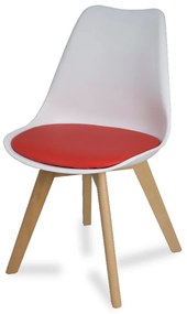 Dizajnová stolička ENZO 007 bielo červená