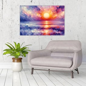 Obraz - Farebný umelecký západ slnka (90x60 cm)