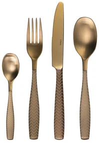 Príborový set 24 ks - Gaya All Satin zlatý - Chevron - 128499
