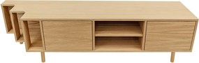 TV stolík v dekore duba v prírodnej farbe 189x50x44 cm Shift – Woodman
