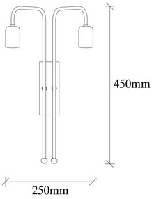 Kovové nástenné svietidlo v zlatej farbe Opviq lights Pahoma