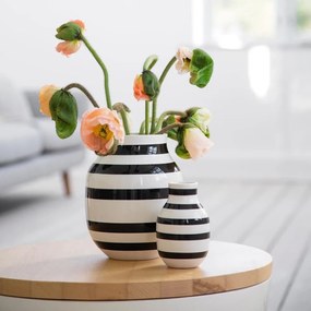 Čierno-biela kameninová váza Kähler Design Omaggio, výška 12,5 cm
