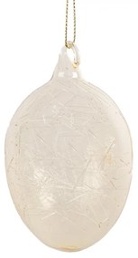 Žlté závesné sklenené vajíčko Egg - Ø 6*10 cm
