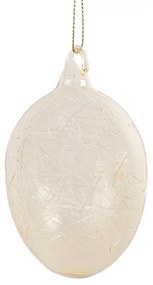 Žlté závesné sklenené vajíčko Egg - Ø 6*10 cm