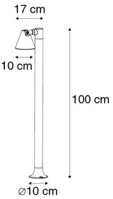 Moderný vonkajší stĺpikový svietidlo čierny 100 cm IP44 nastaviteľný - Ciara