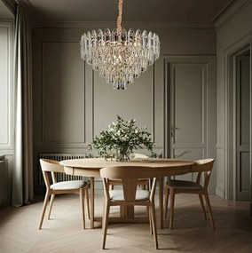 Toolight Toolight, krištáľové závesné svietidlo 50cm, 7xE14, G057-CP, zlatá, OSW-08991