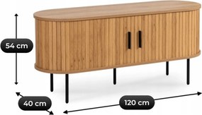TV stolík Trish 120 cm dub prírodný/čierny