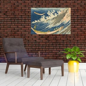 Obraz - Katsushika Hokusai, Fishing Boats at Choshi in Shimosa (Soshu Choshi) , reprodukcia (90x60 cm)