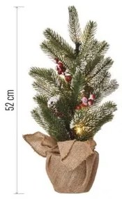Zasněžený LED vánoční stromek Lary s časovačem 52 cm teplá bílá