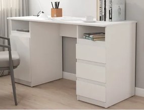 Písaci stôl so 3 zásuvkami Carlos, biely%