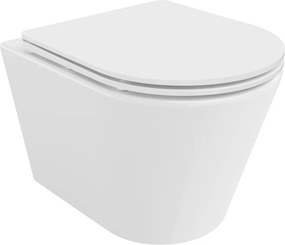 Mexen Rico závesné wc Rimless s toaletným Slim sedátkom z duroplastu, biela - 30720300