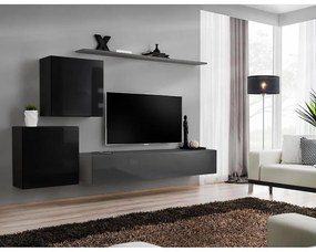 Obývacia stena Switch V Čierna /Grafit