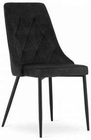 Jedálenský set 1+4, čierny stôl v dekore dub zlatý MADO 120x80cm a čierna zamatová jedálenská stolička IMOLA