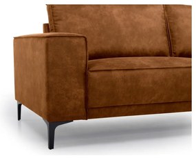Koňakovohnedá pohovka z imitácie kože 224 cm Copenhagen – Scandic