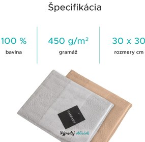 Súprava uterákov CARRARA 30x30 cm svetlo sivá 100% bavlna, 3 ks
