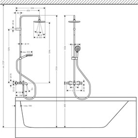 Hansgrohe Vernis Blend - Sprchový/vaňový systém, termostatický, hlavová sprcha + ručná sprcha, chróm 26274000
