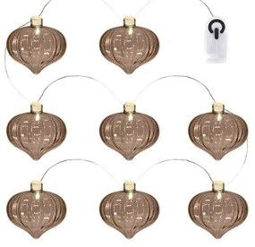 SIRIUS Dekoratívna reťaz LED, sklenené lucerny, hnedá, 1,5 m