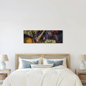 Obraz so sušeným ovocím (s hodinami) (90x30 cm)