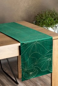 Dekorstudio Elegantný zamatový behúň na stôl BLINK 18 tmavozelený Rozmer behúňa (šírka x dĺžka): 35x180cm