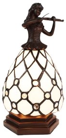 Stolná Tiffany lampa Violoniste - 12*12*25 cm E14/max 1*25W