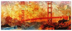 Obraz - Golden Gate, San Francisco, Kalifornia (120x50 cm)