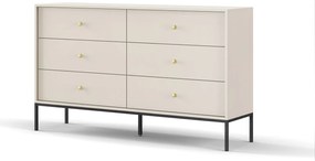 Komoda Mono II 154 cm so zásuvkami béžová/čierna