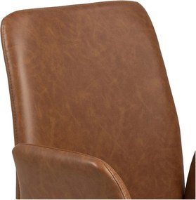 Koňakovohnedé čalúnené jedálenské kreslo s podrúčkami Naya – Actona