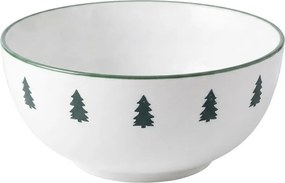Biela keramická miska so stromčekmi - Ø 16*7 cm / 500 ml