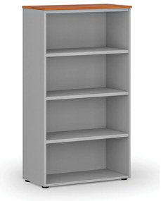 Kancelársky regál PRIMO GRAY, 800 x 420 x 1434 mm, sivá/čerešňa