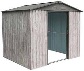 Záhradný domček BestBerg ZDB-4SD / 4,1 m² / 236 x 174 x 206 cm / biele drevo / sivá
