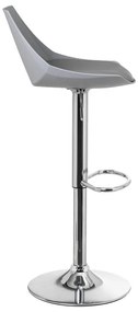 Sivé barové stoličky s nastaviteľnou výškou z imitácie kože v súprave 2 ks (výška sedadla 56,5 cm) – Casa Selección