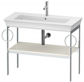 DURAVIT White Tulip samostatne stojaci kovový podstavec pod umývadlo, 1 polica + 2 držiaky na uterák, 984 x 450 x 760 mm, nordická biela vysoký lesk, WT4547BH4H4