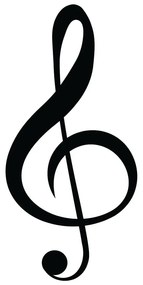 Čierna nástenná dekorácia Wallity Treble Clef