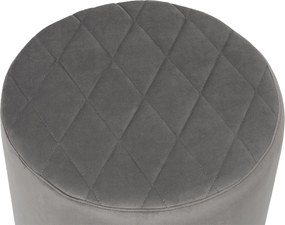 Noela Zamatový puf prešívaný CUBO sivý