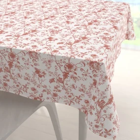 Biante Bavlnený štvorcový obrus Sandra SA-640 Lososové kvety na bielom 90x90 cm