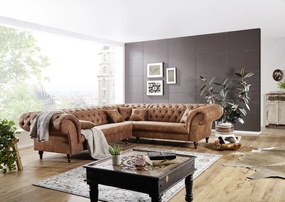 Bighome - LEA rohová sedačka, hnedá