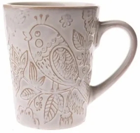 Keramický hrnček Bird, 316 ml, biela