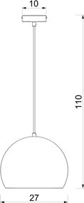 Luster na lanku SOOL 1xE27/15W/230V pr. 27 cm bordový