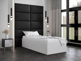 Jednolôžková posteľ s čalúneným čelom 90 cm Brittany 1 (biela matná + čierna) (s roštom). Vlastná spoľahlivá doprava až k Vám domov. 1045870