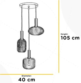 ONLI - Luster na lanku DOROTY 1xE27/22W/230V modrá/zlatá