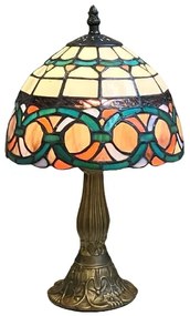 Vitrážové stolné svietidlo do obývačky Tiffany Prezent 81