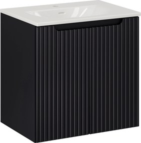 Comad Kúpeľňová skrinka s keramickým umývadlom Nova Black II 60 cm - čierna mat