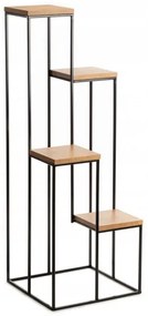 Stojan na kvety 110x40 cm čierna/hnedá