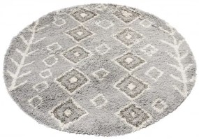 Koberec BOHO L228C tmavosivý / béžový kruh