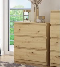 Zásuvková komoda Carlos 75 cm, dub artisan%