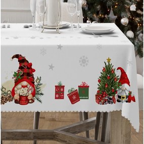 Dekorstudio Vianočný obrus s potlačou škriatkov D549-786 Rozmer obrusu (šírka x dĺžka): 140x140cm