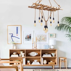 Luster na lanku EREBOS 12xE27/40W/230V hnedý